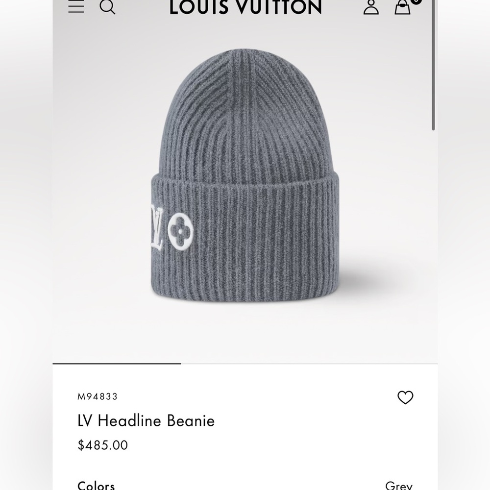 Louis Vuitton Gray Knit Hat - Picture 6 of 6